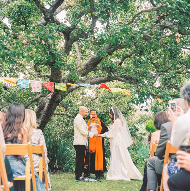 Featured photo from See This Garden Wedding at Hummingbird Temple with Festive Outdoor Dining and Colorful Reception Tables
