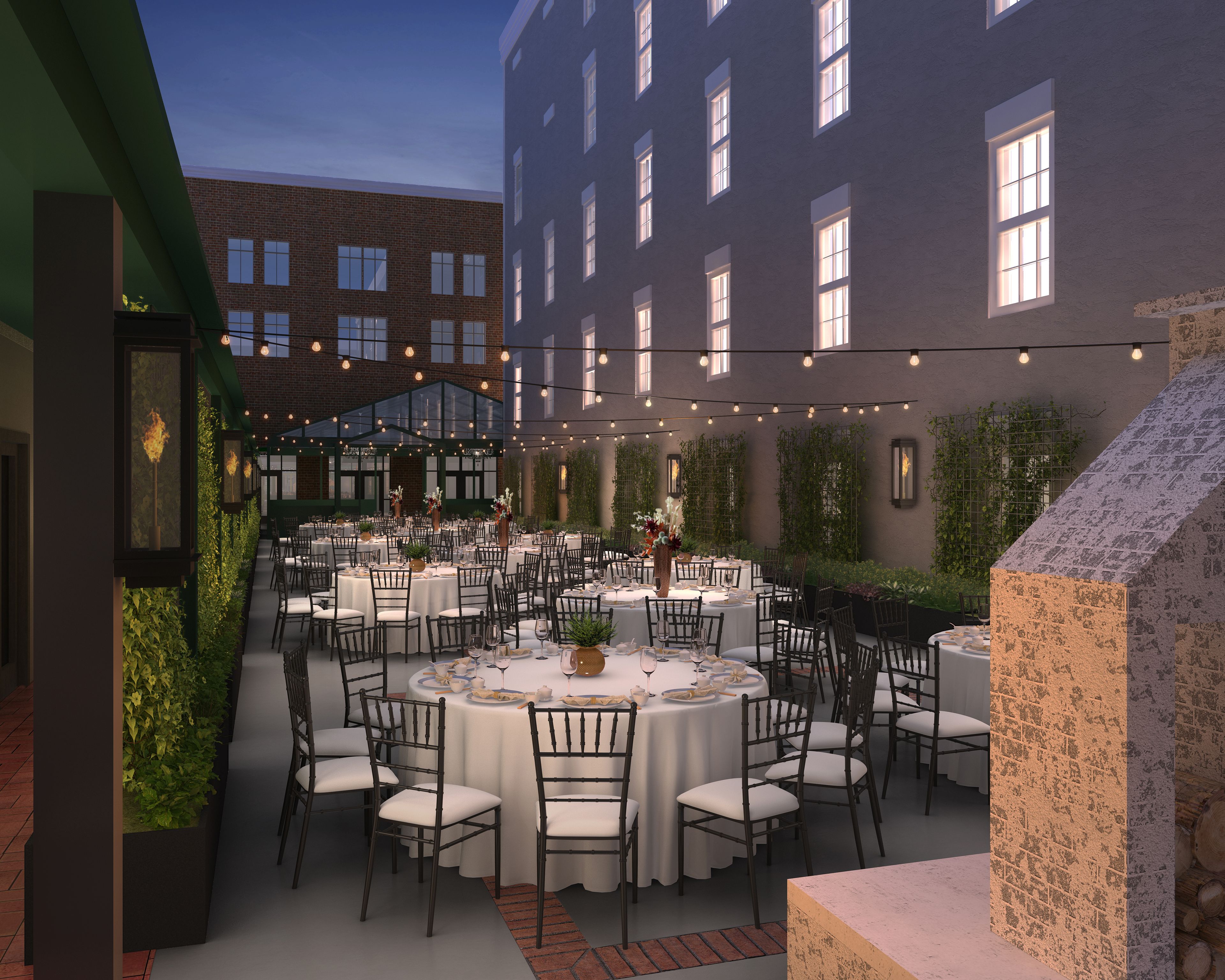 Emeline's Courtyard, an event space at Emeline