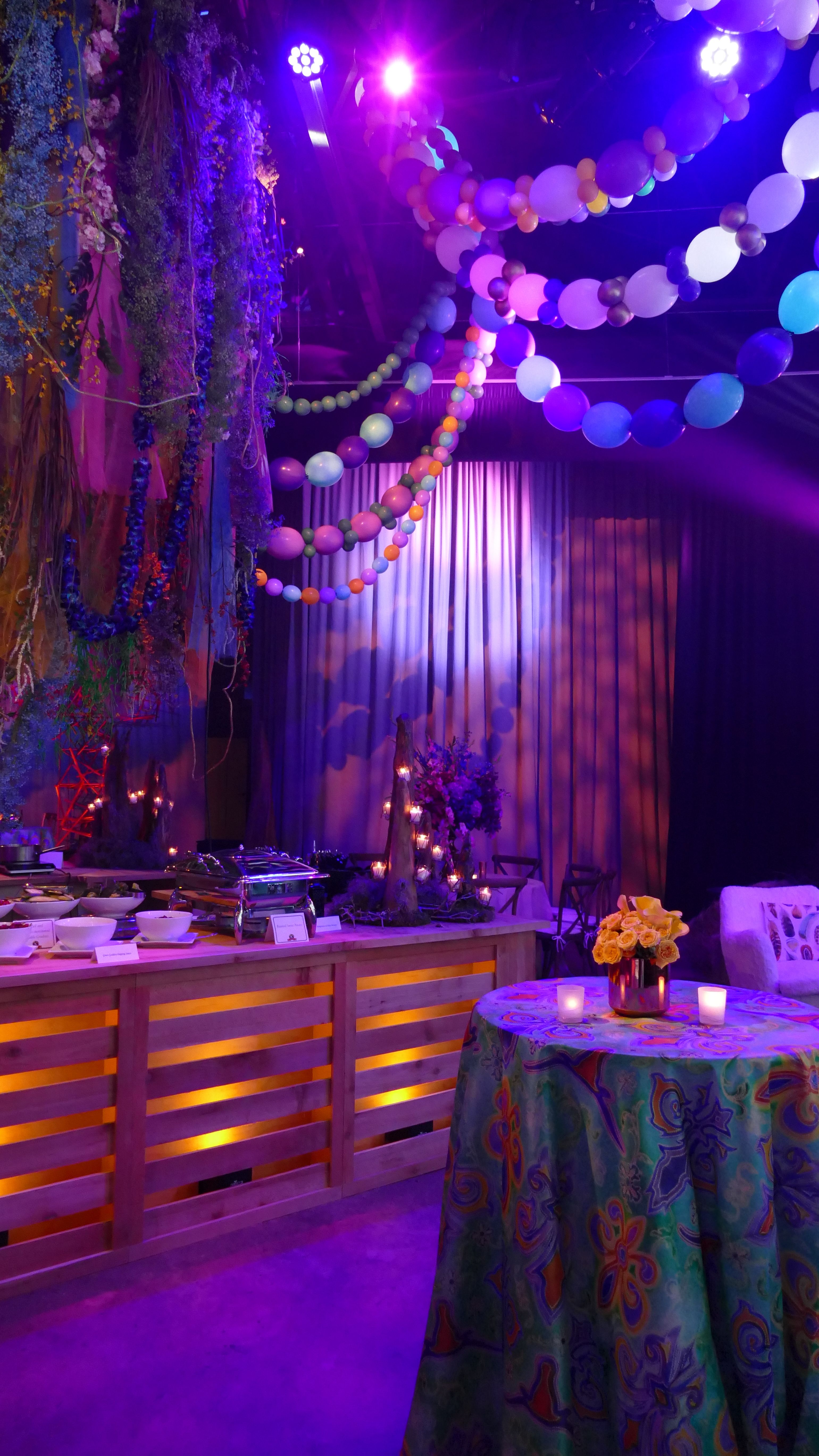 Mardi Gras Bead Installation for Debutant Ball | Badass Balloon Co. |  PartySlate, image size:3080x5472