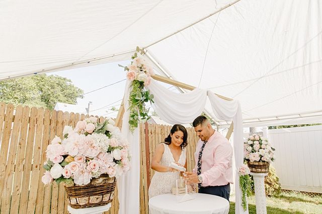 Featured photo from Romantic White and Pink Backyard Wedding