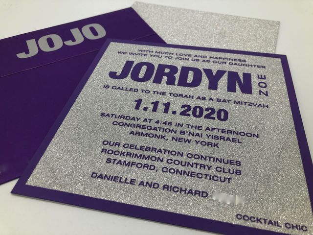 Featured photo from Glittery Purple Bat Mitzvah at Rockrimmon Country Club in Stamford, Connecticut