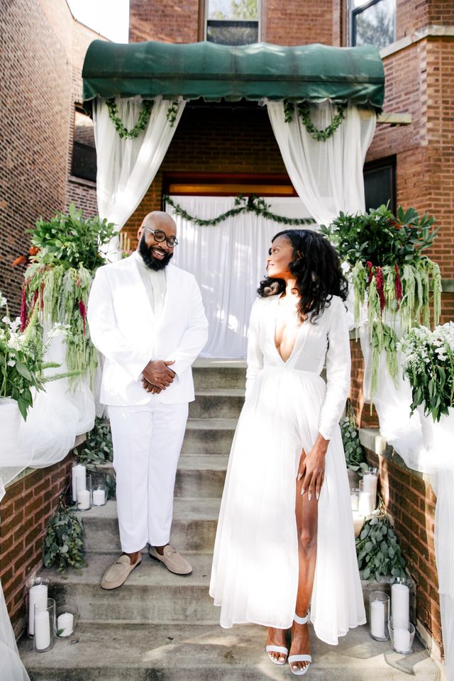 Featured photo from Bright White Mini Stoop Wedding in Chicago, IL