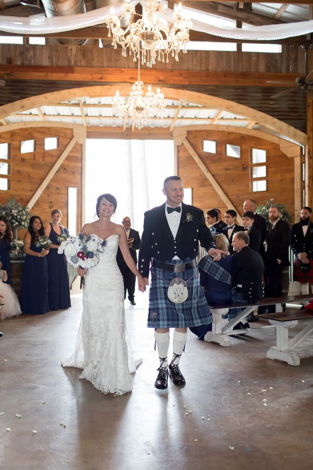 Featured photo from Scottish barn wedding with a nod to the military