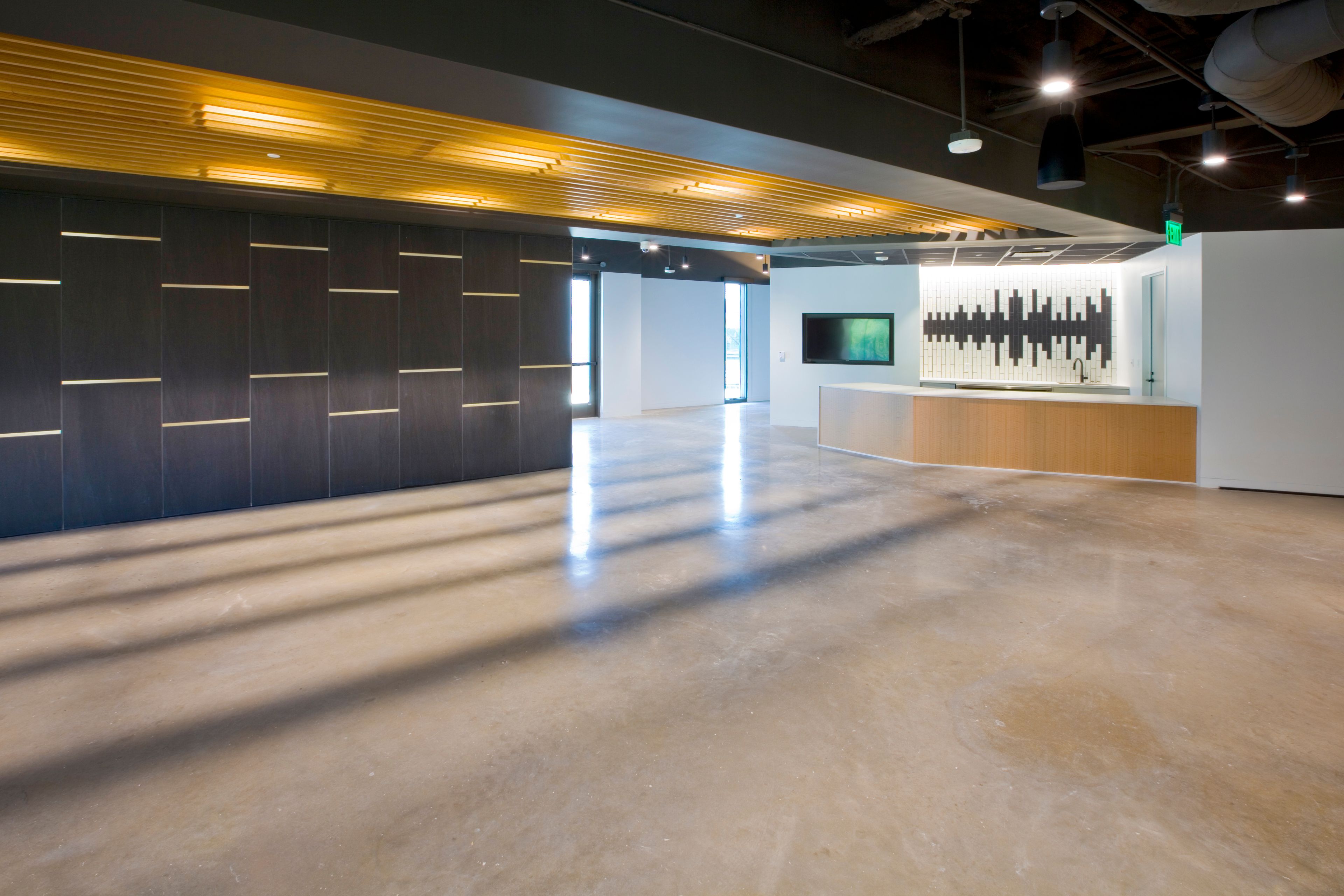 Upstairs Lobby/Community Space, an event space at KMFA Studios
