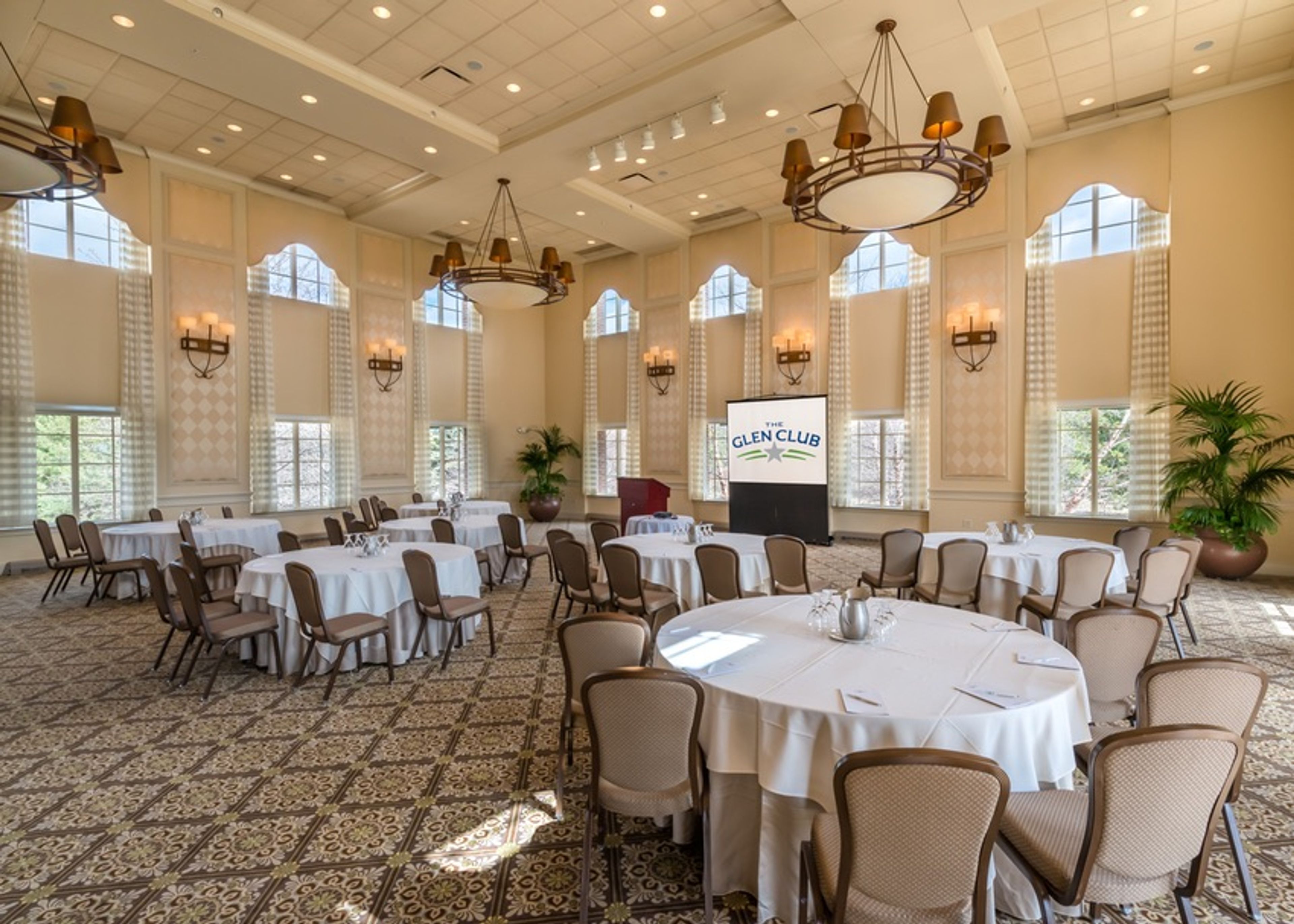 Ballroom, an event space at The Glen Club