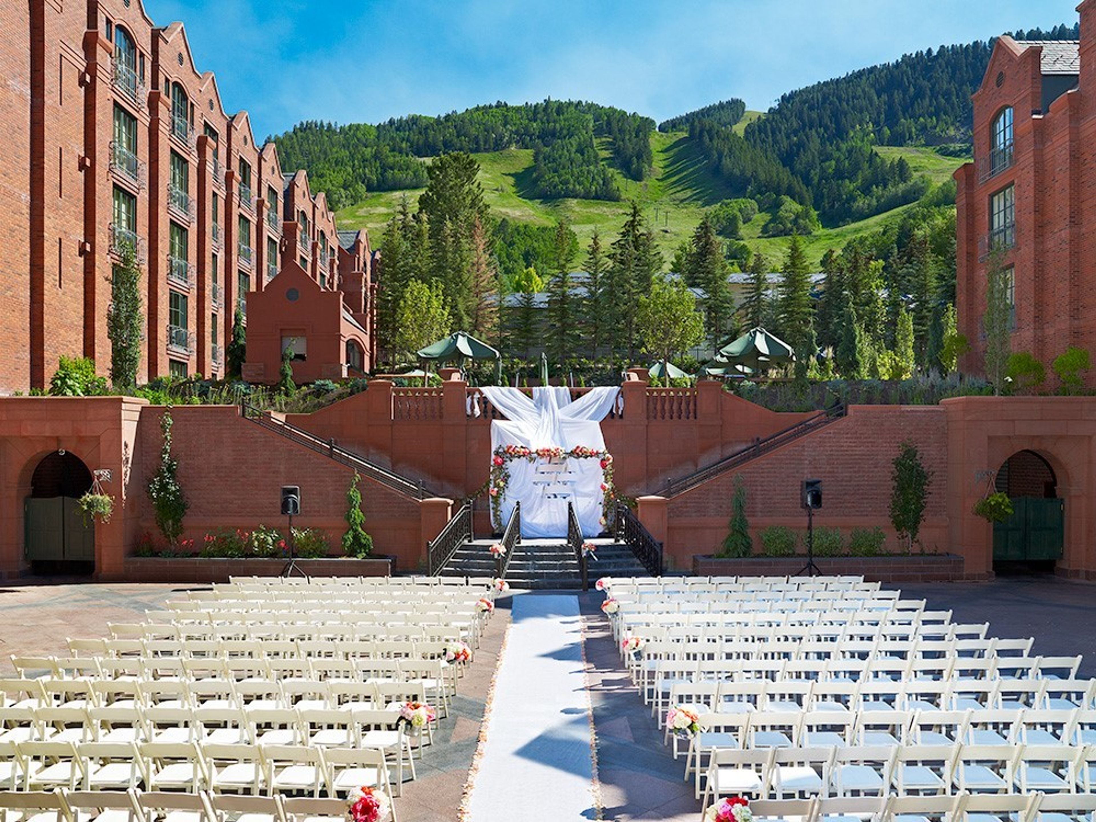 The Fountain Courtyard, an event space at The St. Regis Aspen Resort