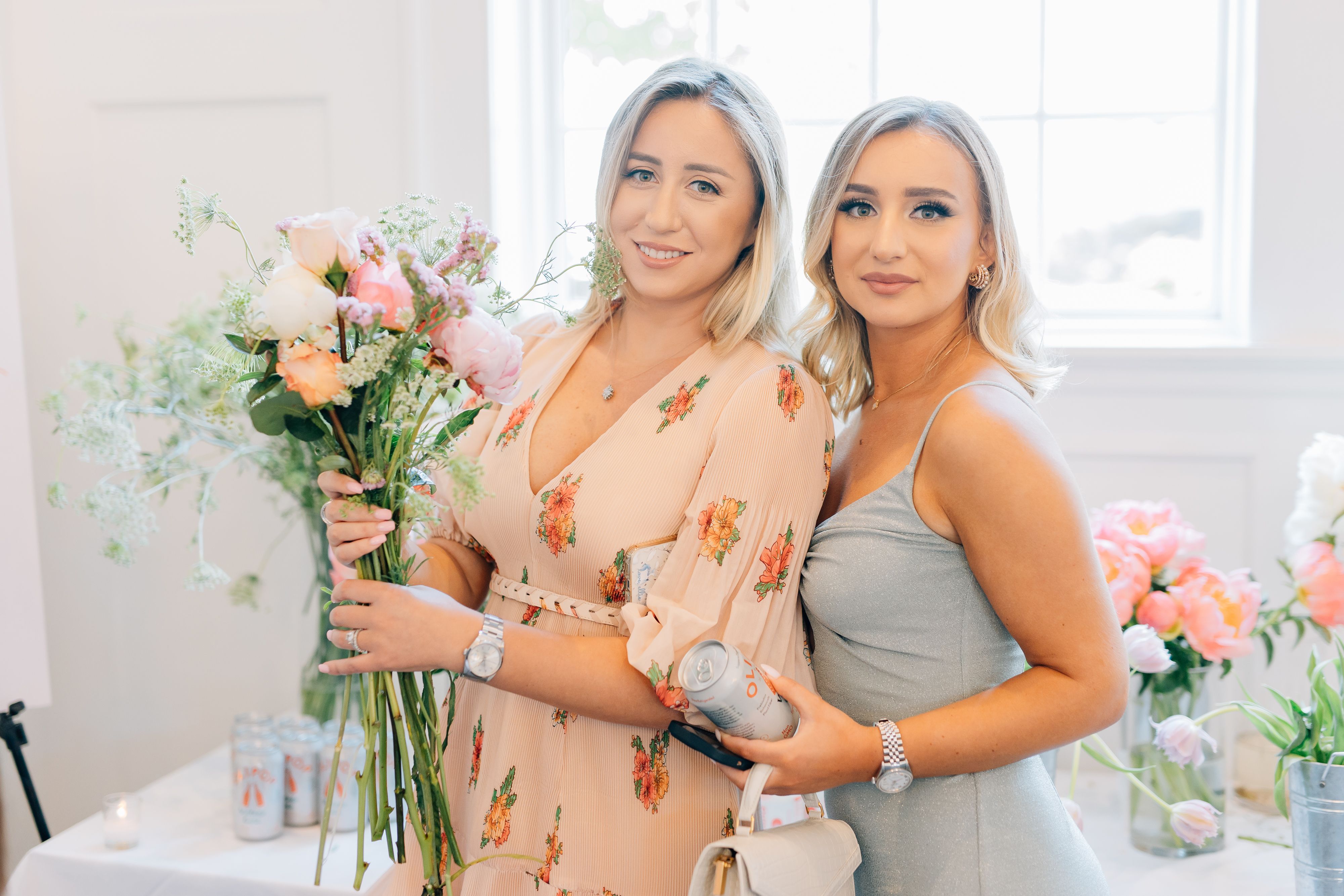 love in bloom bridal shower dress BEIGE AND WHITE DRESS – LES FLEURS STUDIO main image 1