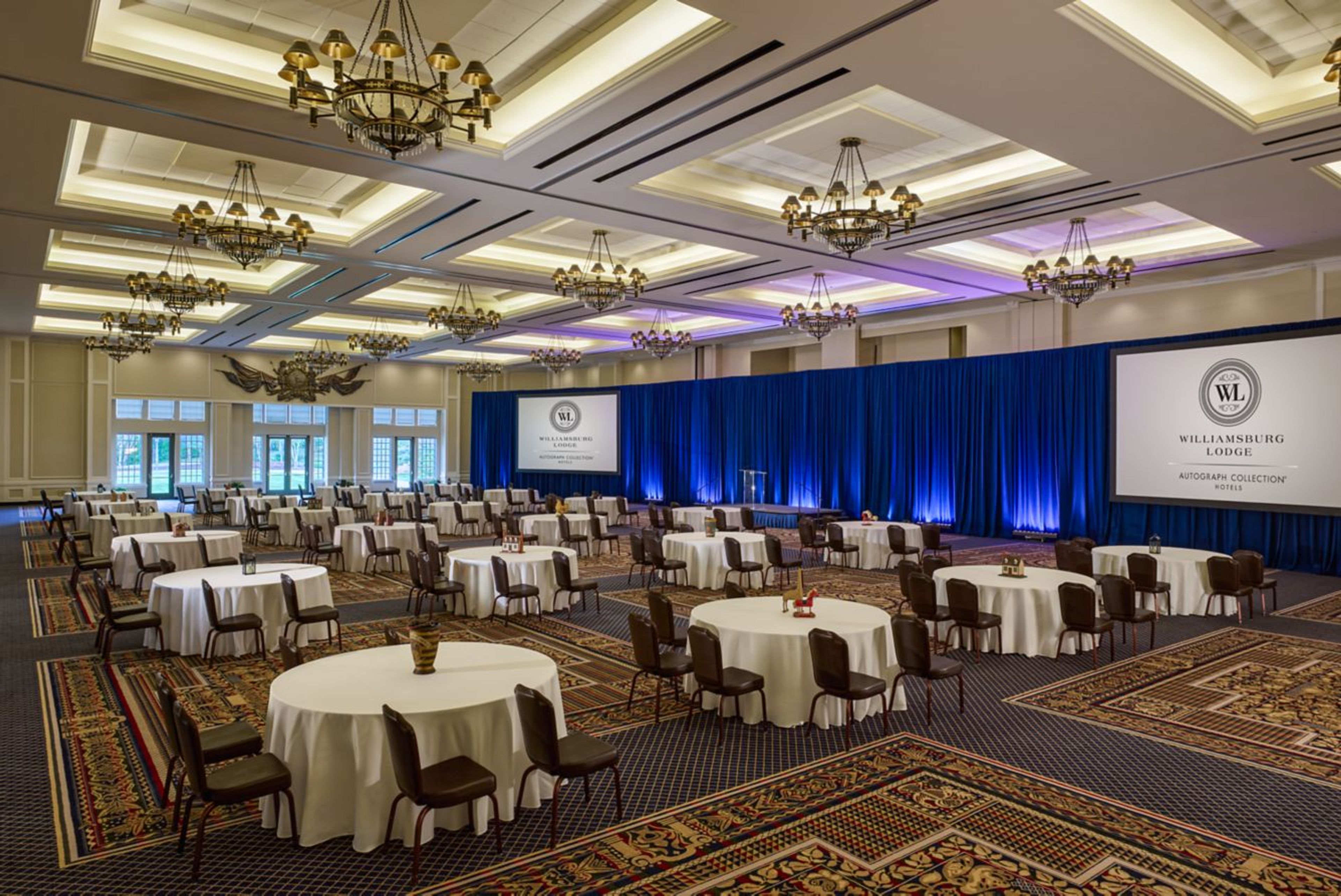 Virginia Ballroom, an event space at CW Williamsburg Lodge, Autograph Collection