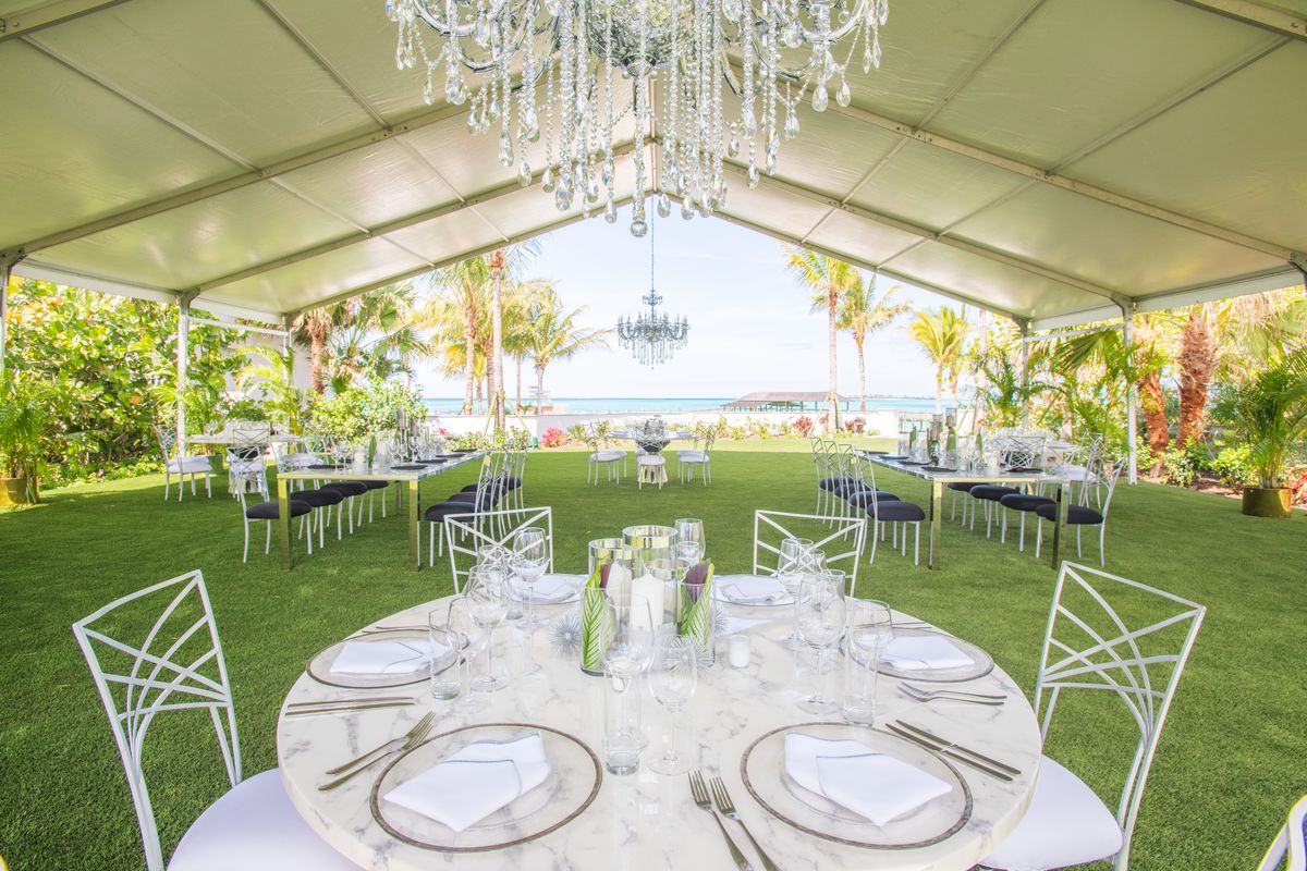 Bougainvillea Lawn wedding venue at Grand Hyatt Baha Mar with tropical outdoor ceremony setup