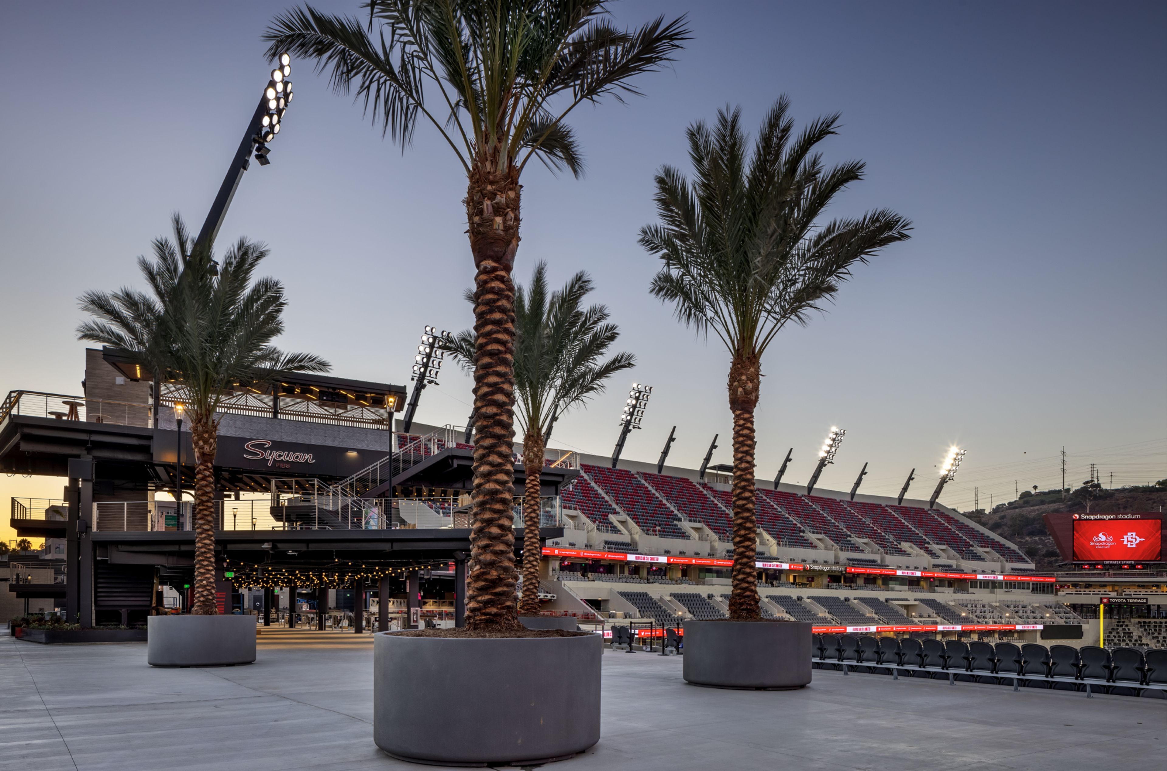 The Sycuan Piers, an event space at Snapdragon Stadium