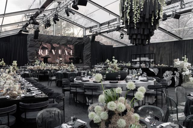 Featured photo from Step Into This Horticulture Center Gala with Sculptural Black Place Settings and Layered Sofa Vignettes