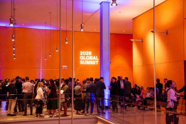 Featured photo from Witness This New York Conference Featuring Colorful Uplighting and a Packed Multi-Level Space