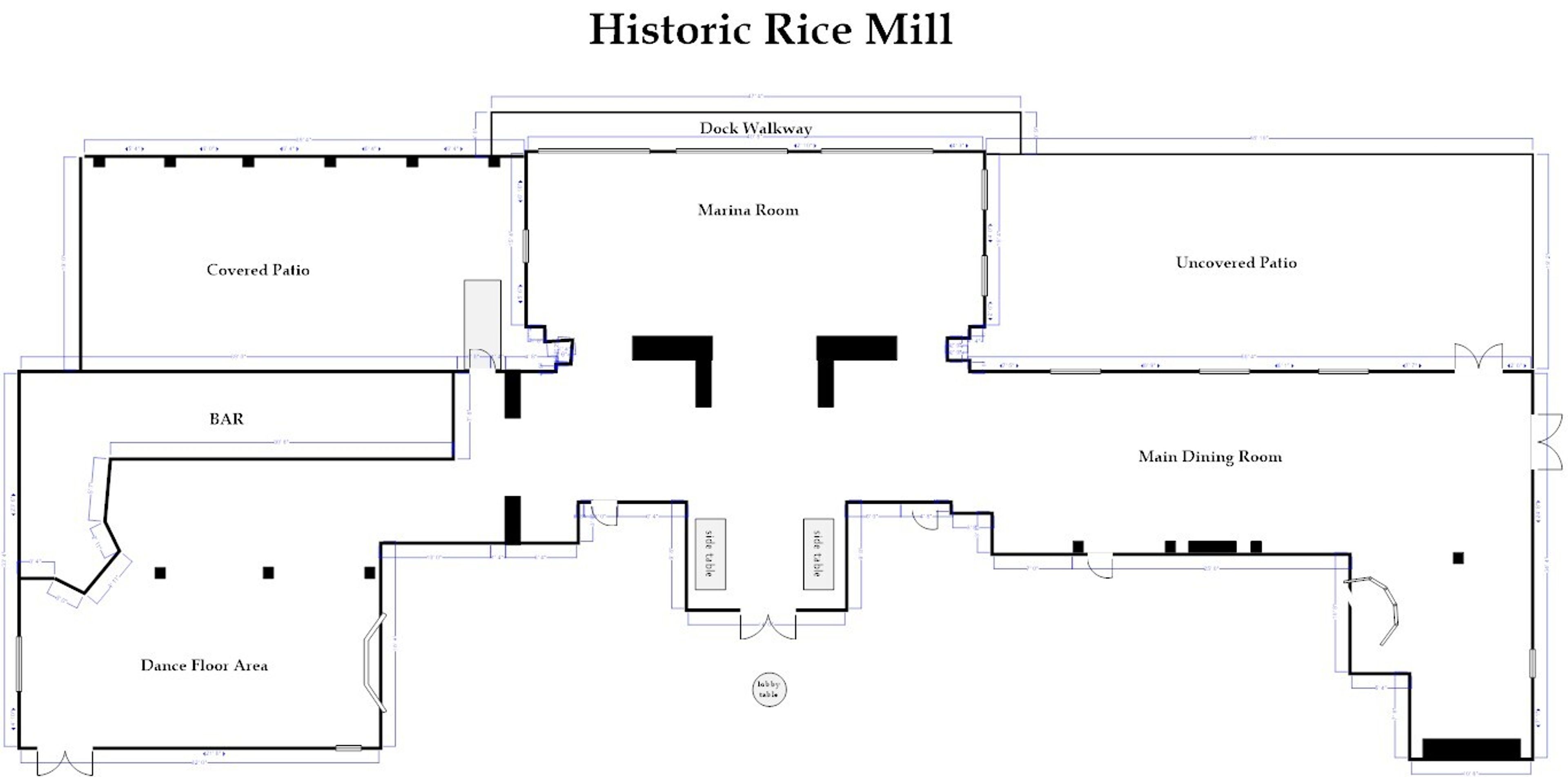 Historic Rice Mill Floor Plan, an event space at The Historic Rice Mill