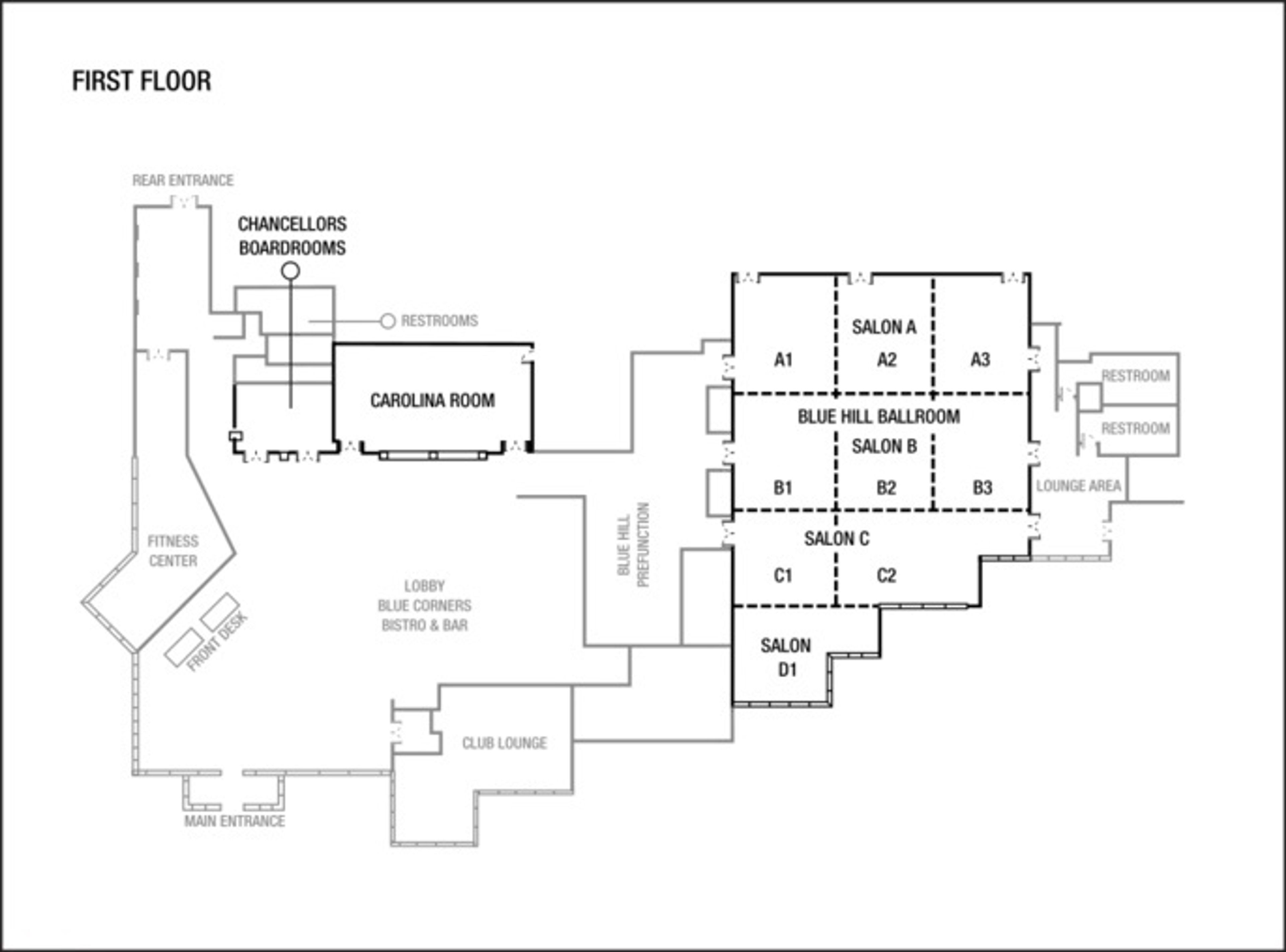 The Sheraton Chapel Hill Event Space Floor Plan, an event space at Sheraton Chapel Hill Hotel