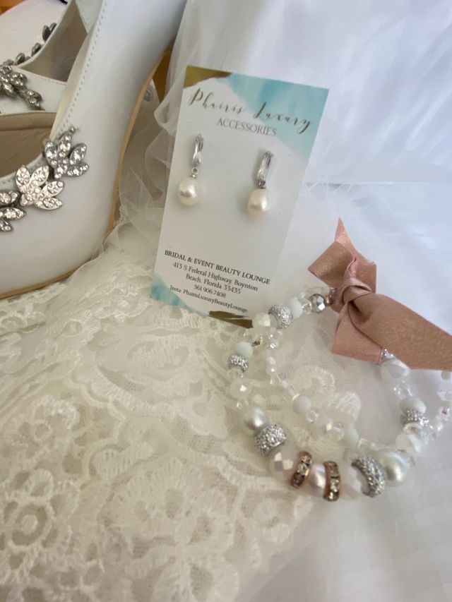 Featured photo from A large blush and silver head piece for our bride with matching jewelry!
