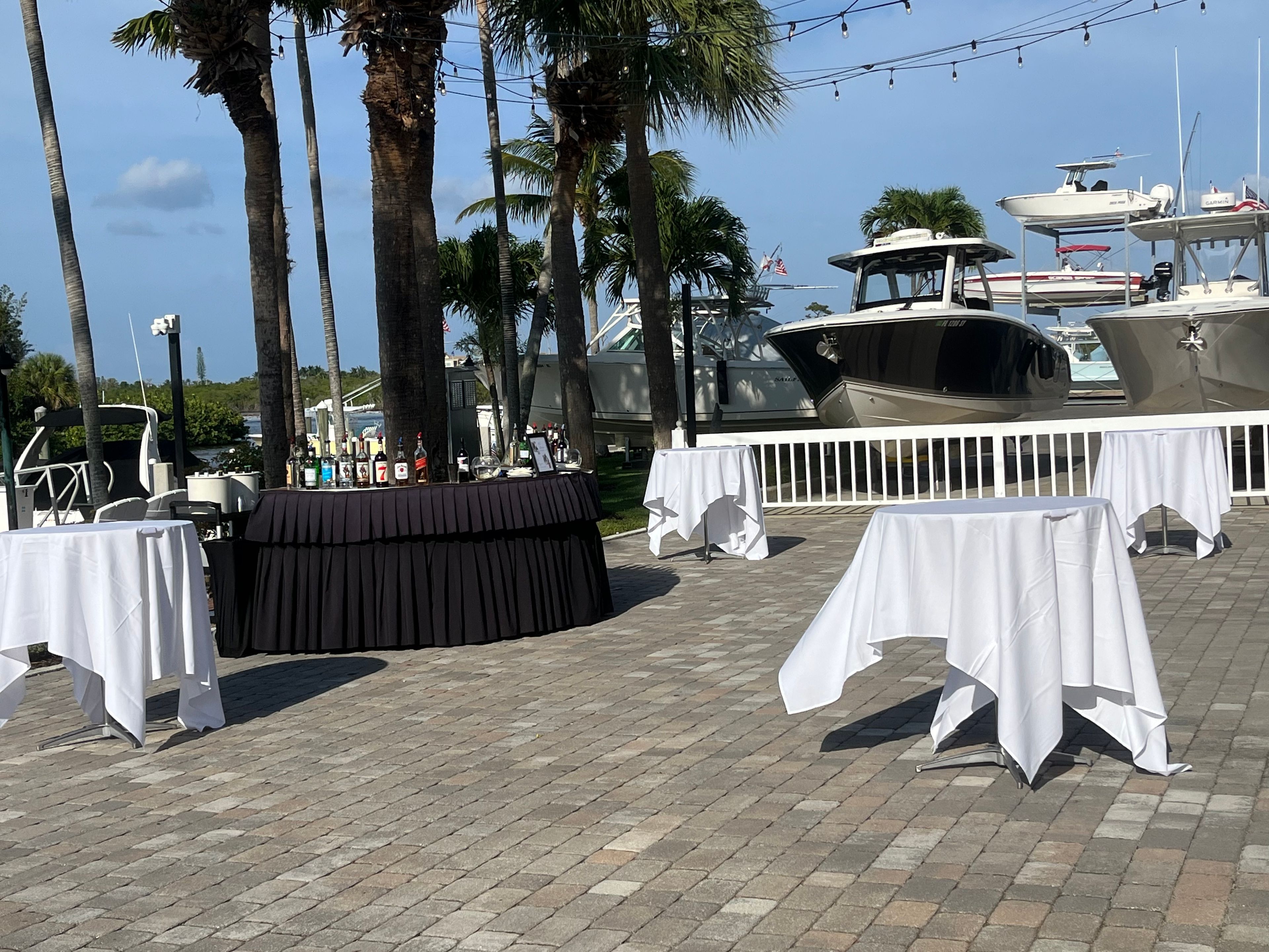 Patio cocktail hour, an event space at Out of the Blue Celebrations