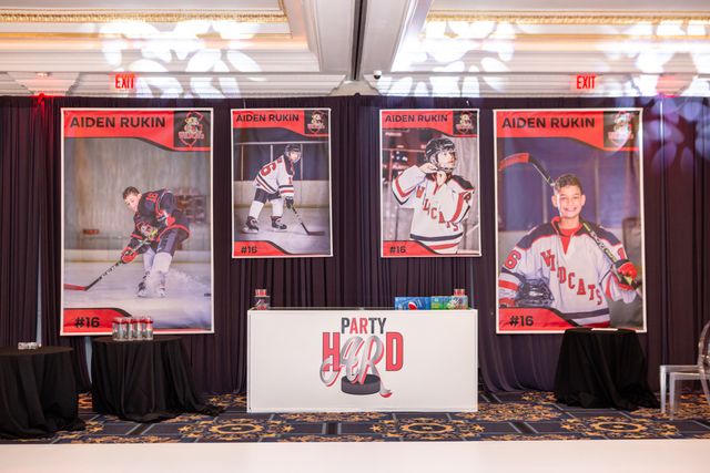Featured photo from Score! It's a hockey-themed bar mitzvah for Aiden