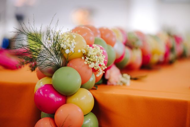 Featured photo from Vibrant colored balloon table runner