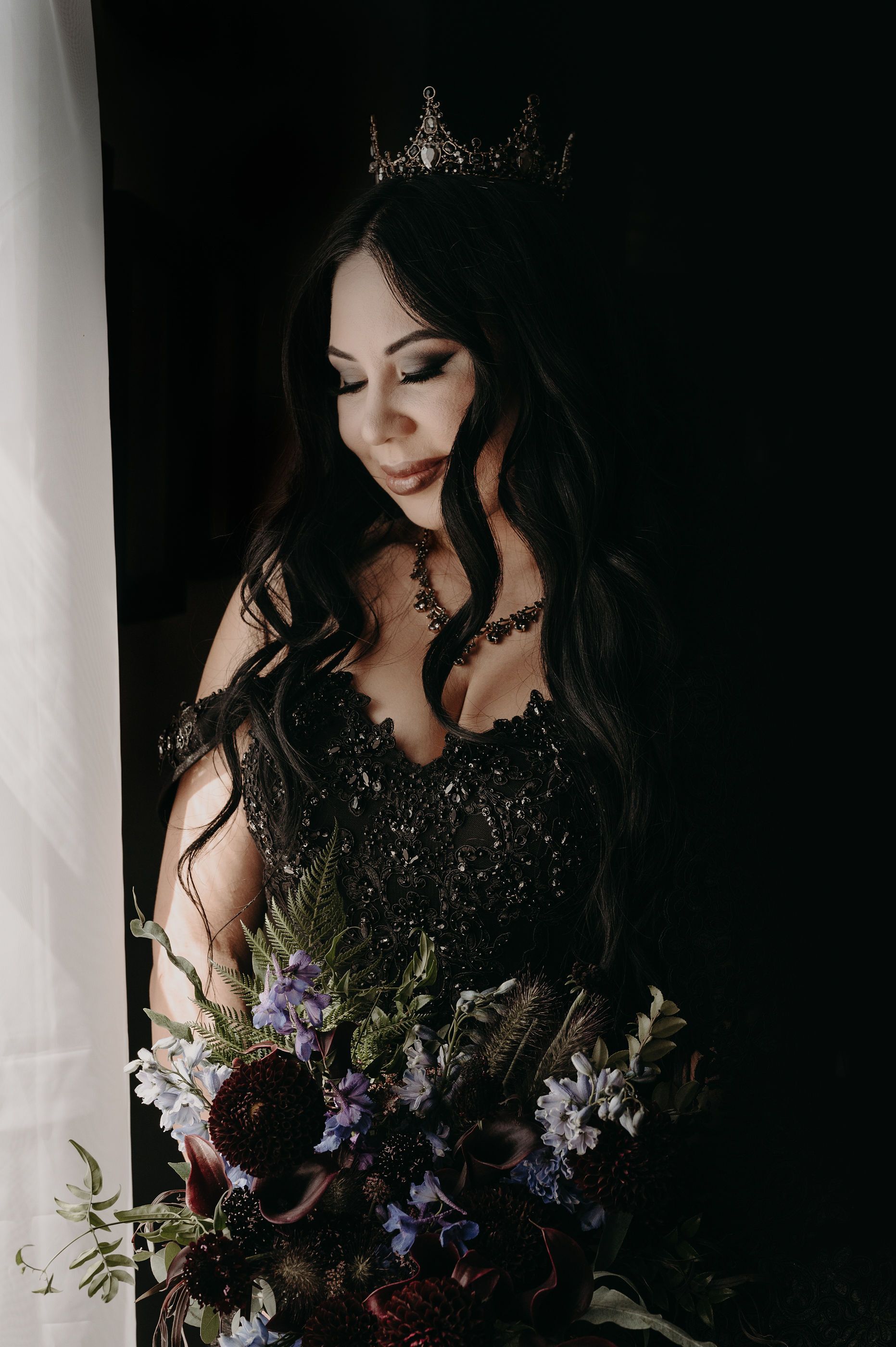 strapless open back dress Aviva Gothic Wedding Dress main image 1