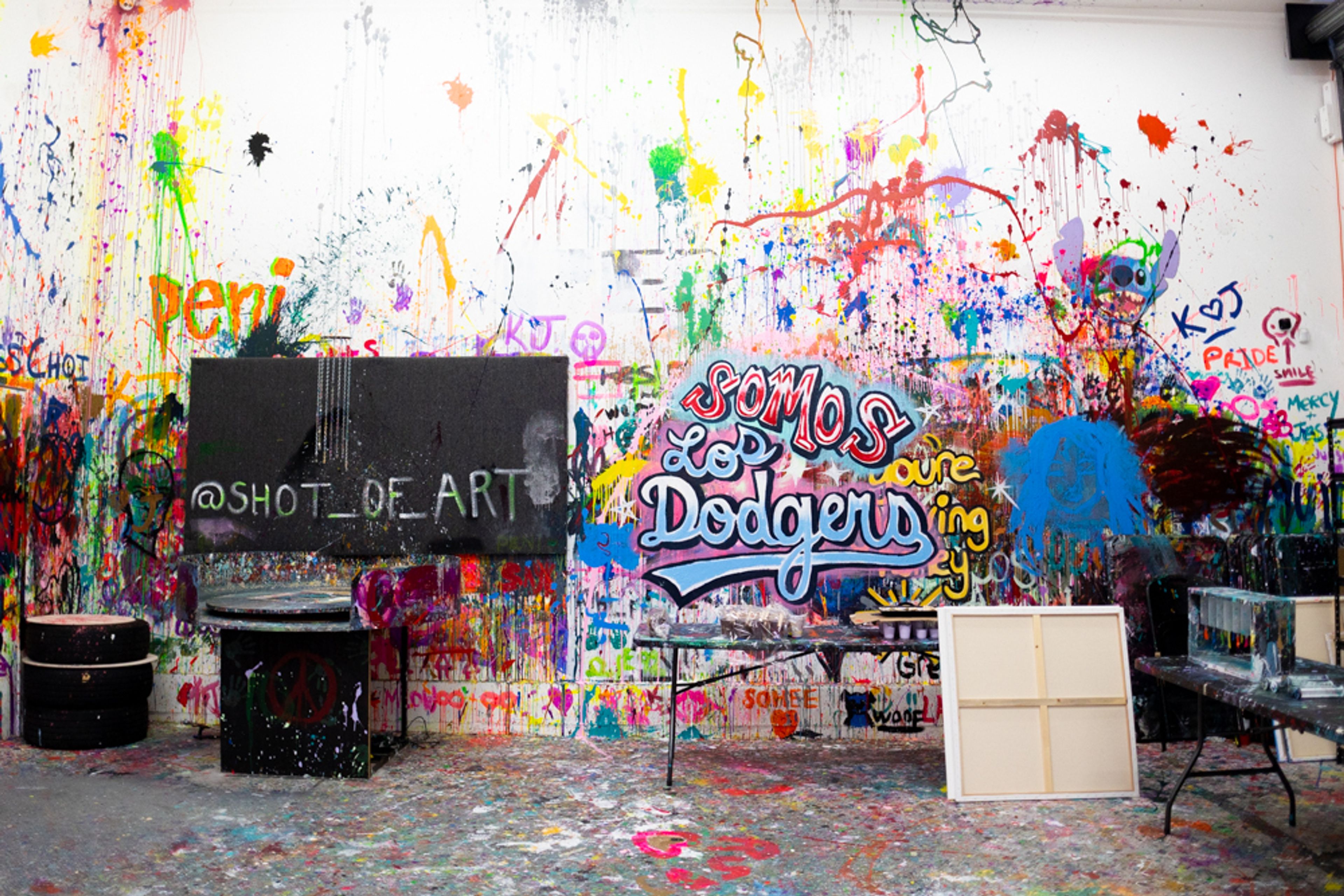 Shooting & Spinning Big Art Room 3, an event space at Shot of Art LA
