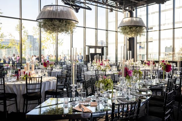 Featured photo from Celebrate this Chicago Wedding at 167 Green Styled with Mirrored Tables and Vibrant Floral Color