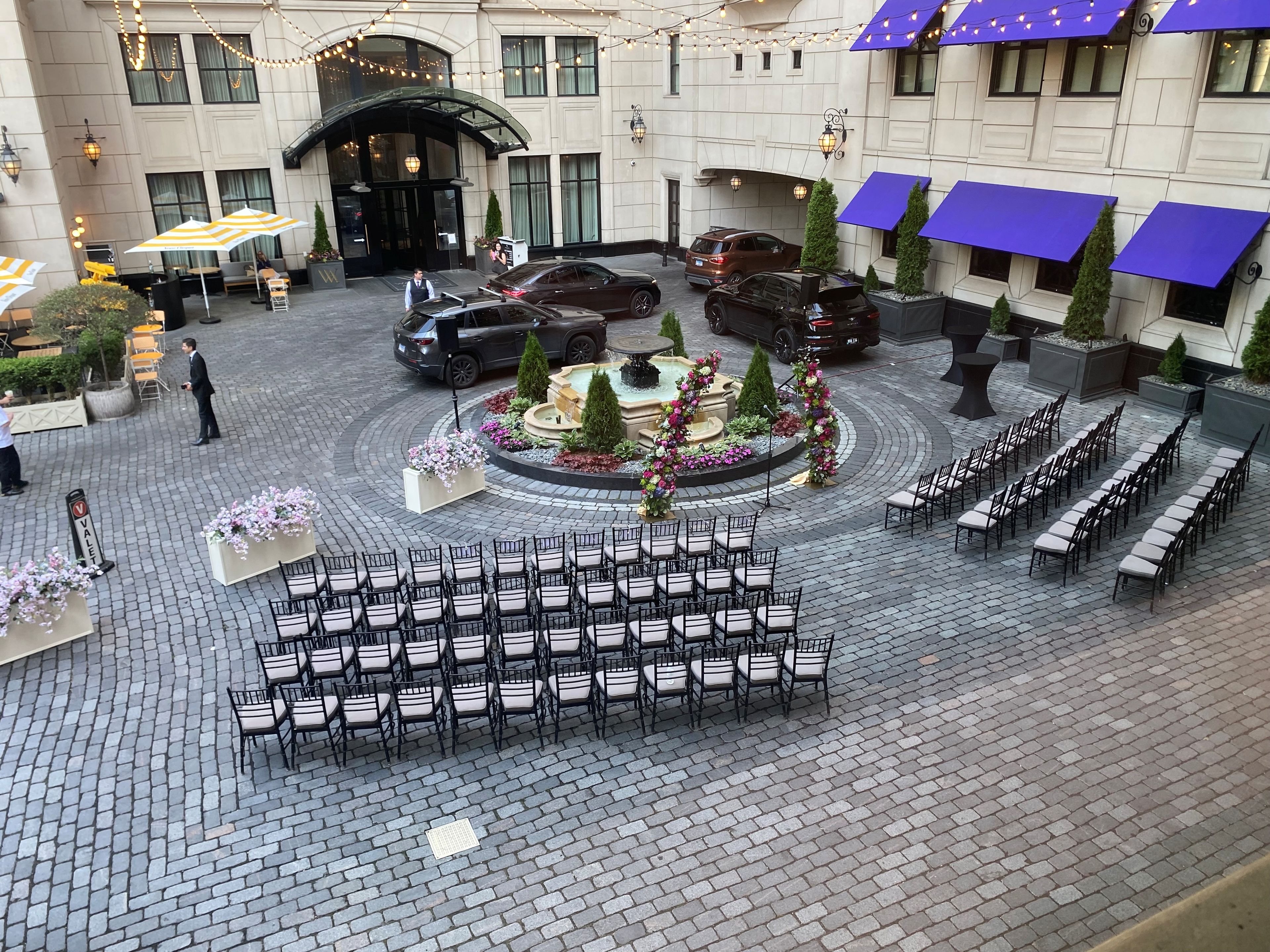 Courtyard Wedding Ceremony, an event space at Waldorf Astoria Chicago Hotel