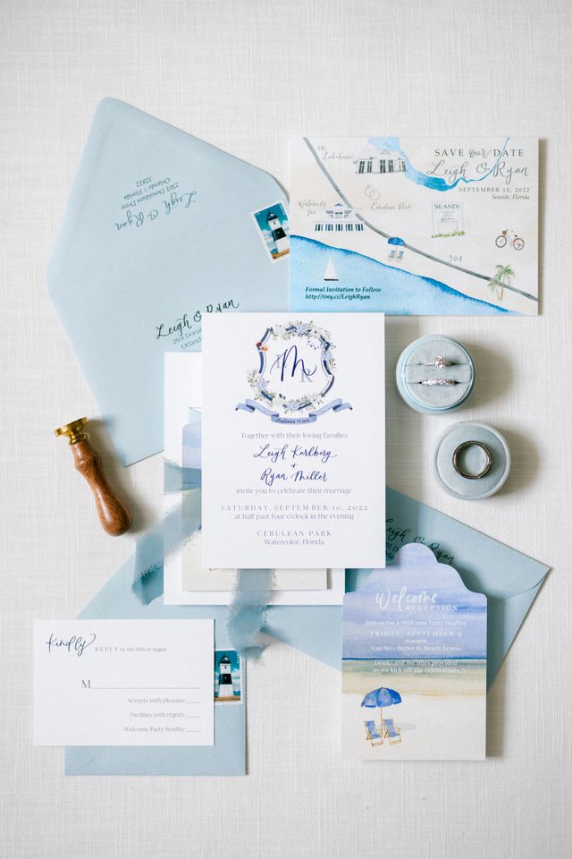 Featured photo from Santa Rosa Beach Watercolor Pastel Wedding