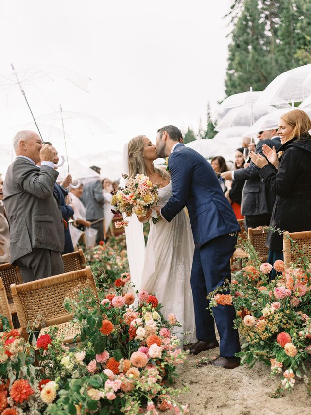 Featured photo from Embrace the Rainy Romance of This Backyard Lake Tahoe Wedding