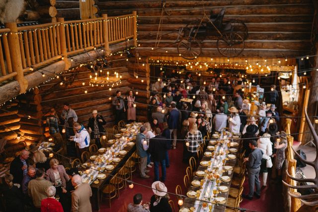 Featured photo from Snowy Country Chic Welcome Wedding Dinner in The Event Lodge at the T-Lazy-7 Ranch in Aspen, Colorado