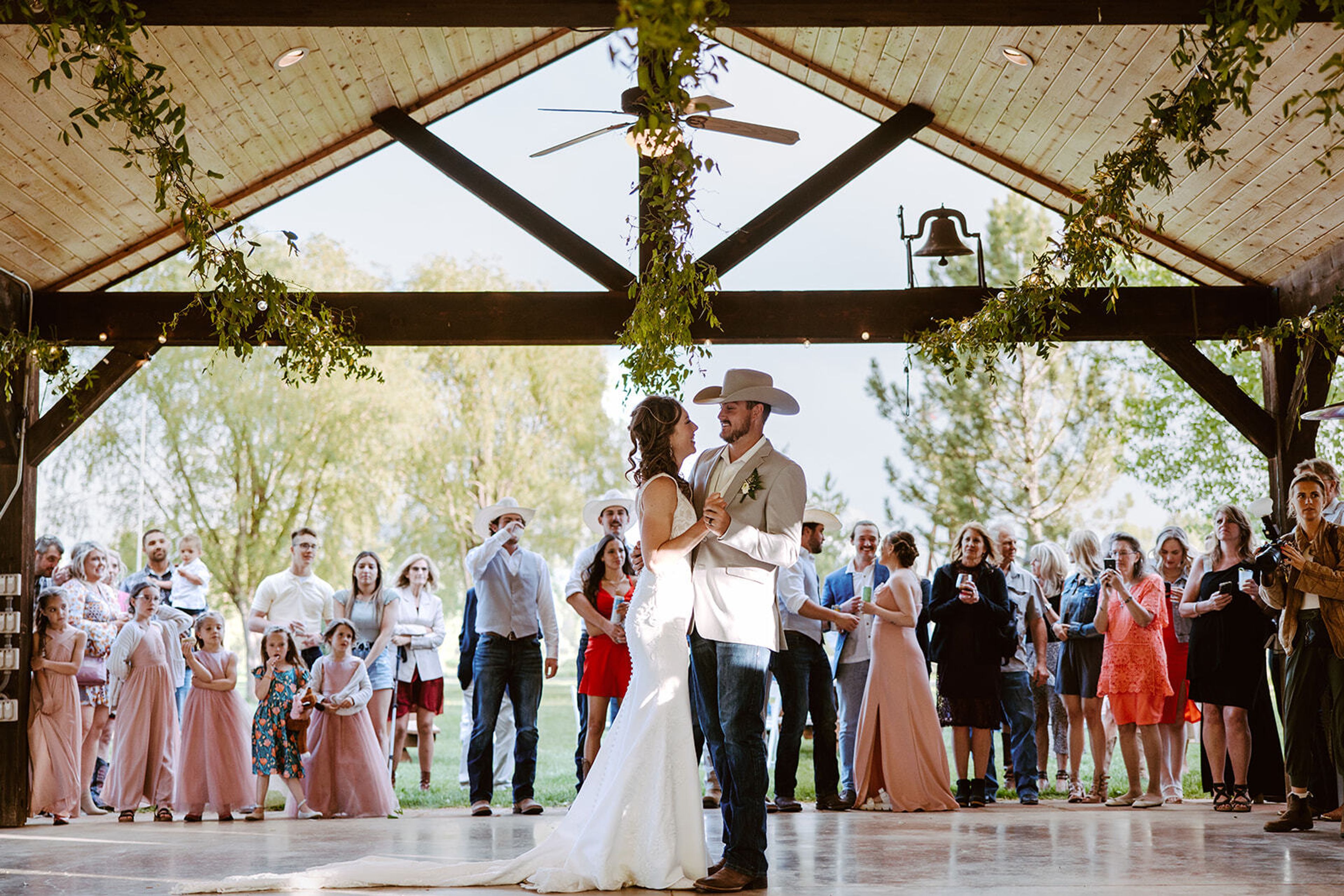 The Creekside Pavilion, an event space at Spring Creeks Ranch