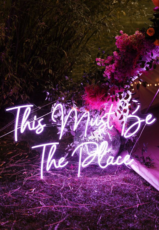 Featured photo from Title: Dancing Under the Stars: Chanel and Charlie's Disco-Themed Fall Mountain Wedding