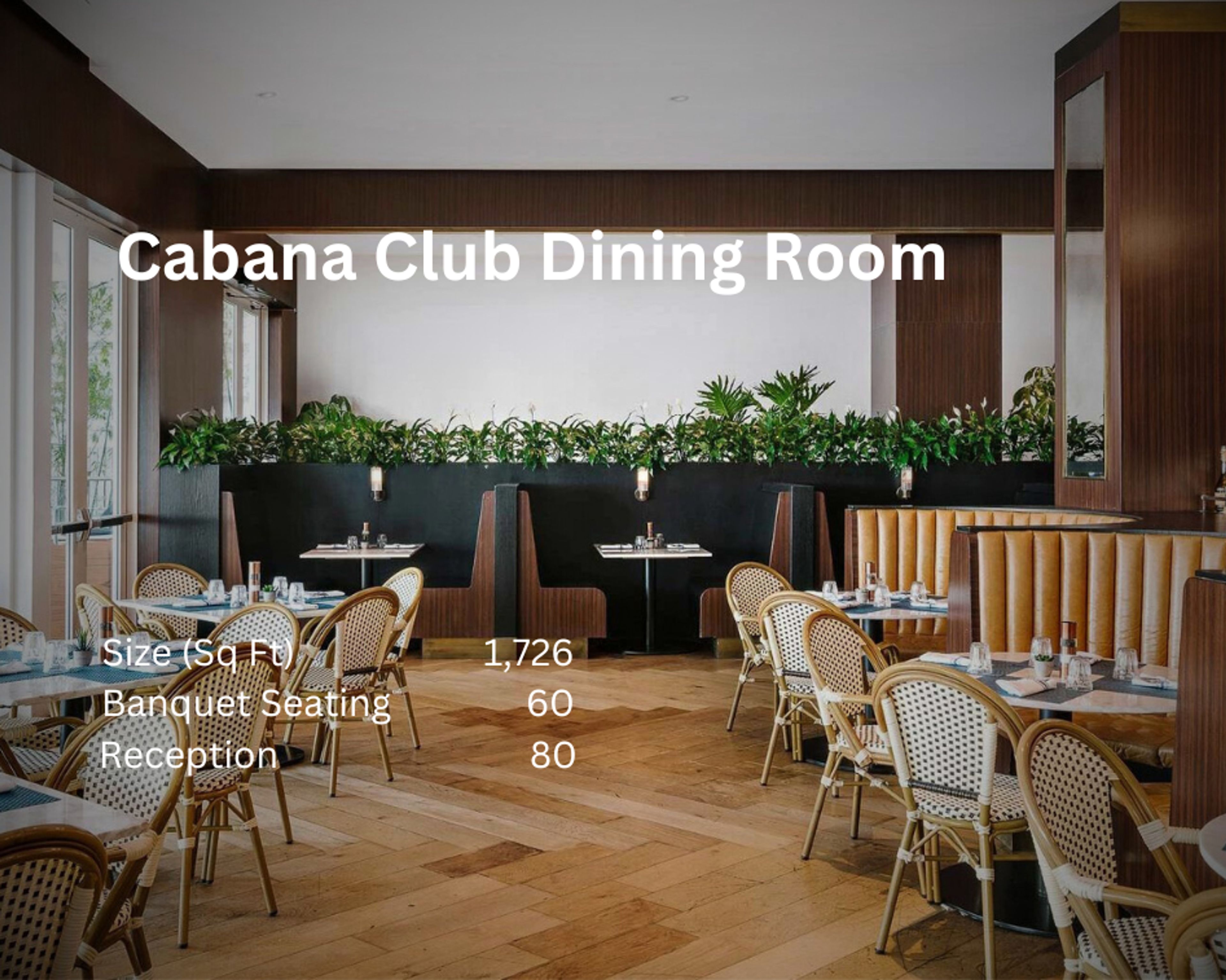 Nautilus Cabana Club Dining Room, an event space at NAUTILUS SONESTA MIAMI BEACH