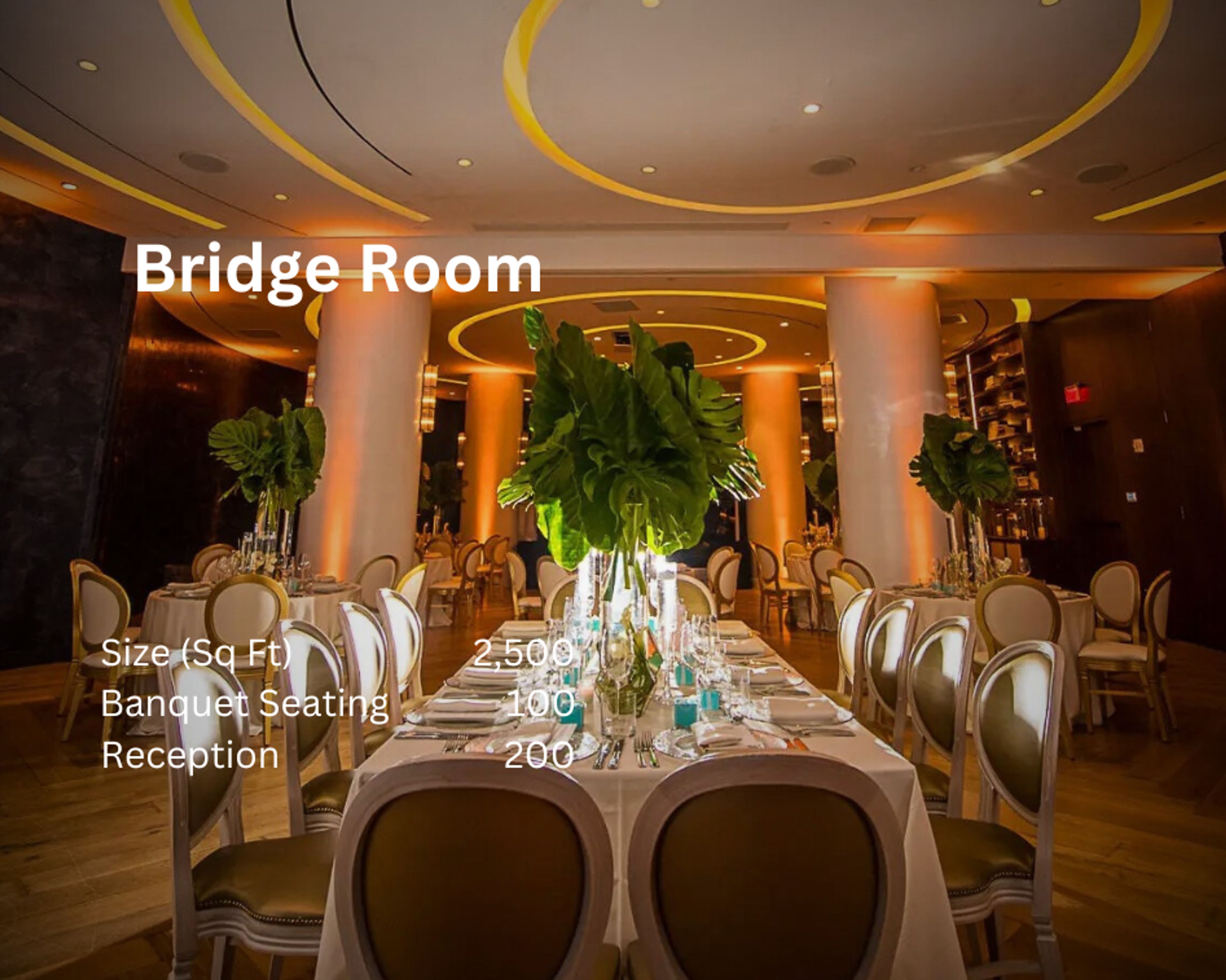 Bridge Room, an event space at NAUTILUS SONESTA MIAMI BEACH