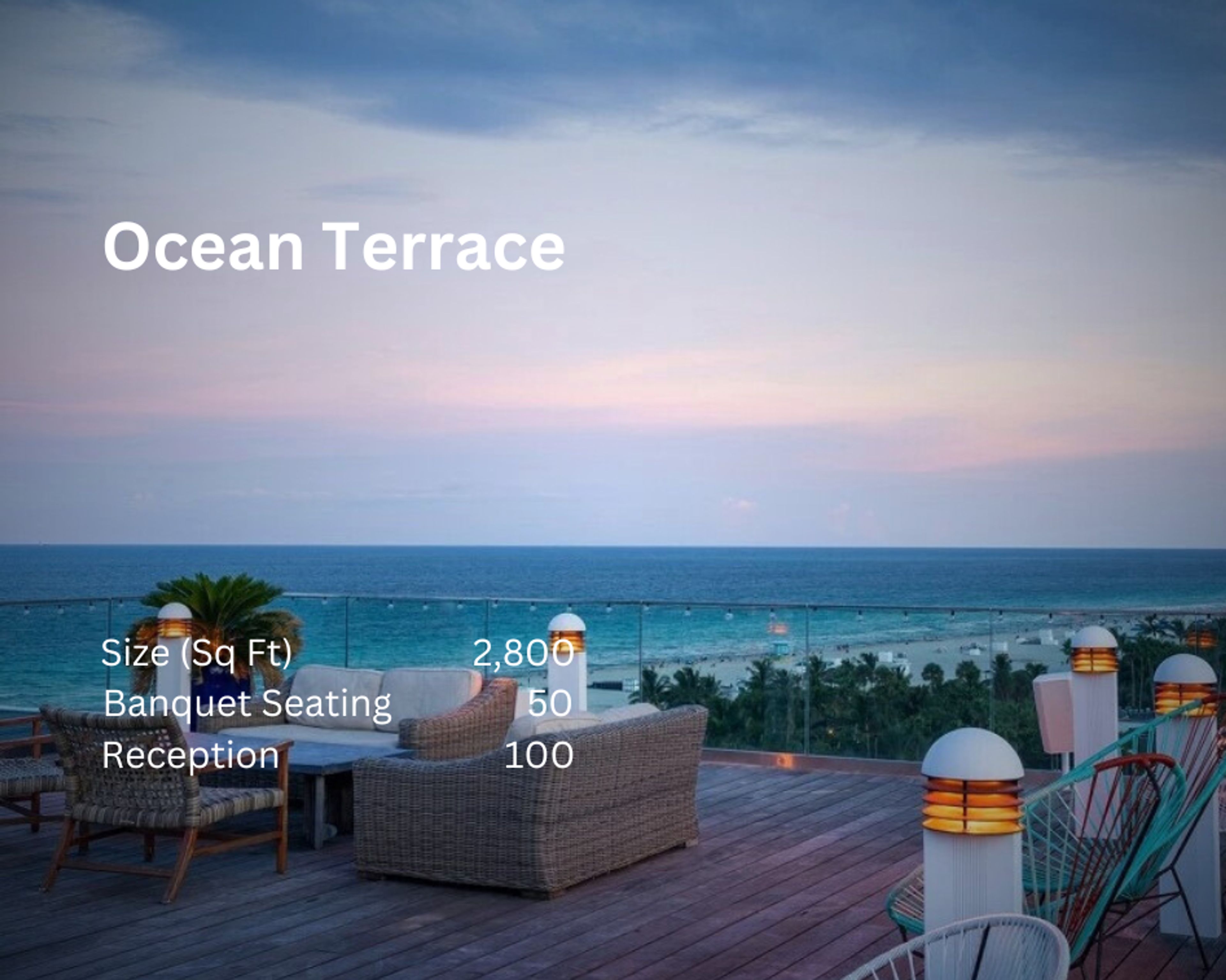 Ocean Terrace, an event space at NAUTILUS SONESTA MIAMI BEACH