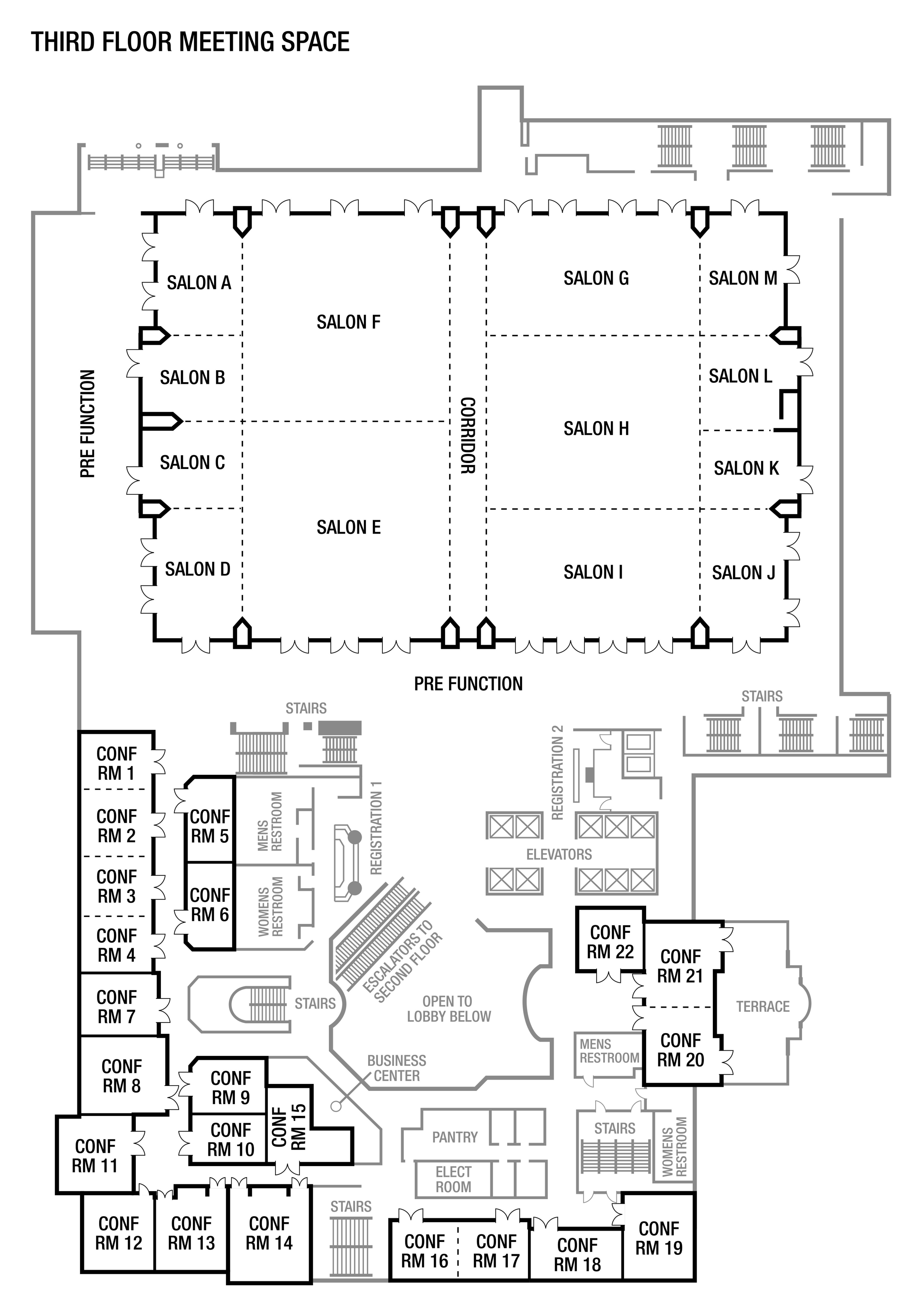 San Antonio Marriott Rivercenter on the Riverwalk - Floor Plan 1, an event space at San Antonio Marriott Rivercenter on the River Walk
