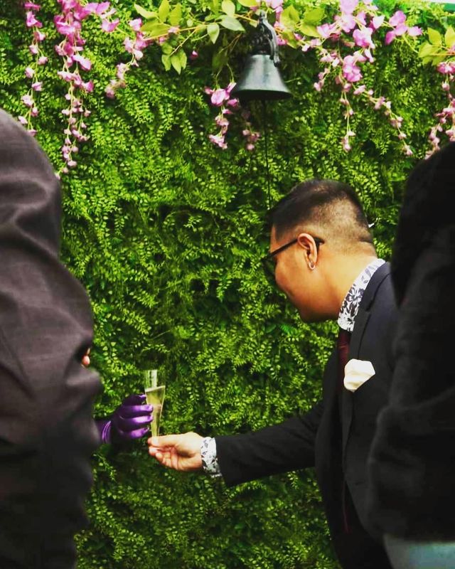 Featured photo from Custom Living Champagne Wall for a Celestial Themed Wedding