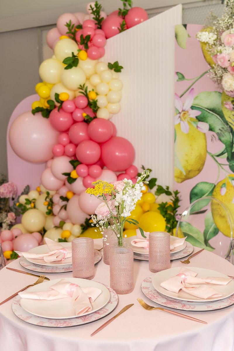 Pink \u0026 Lemon Themed Baby Shower for 6 of the NY METS wives | Worth A Shot  Events, Inc | PartySlate, image size:800x1200