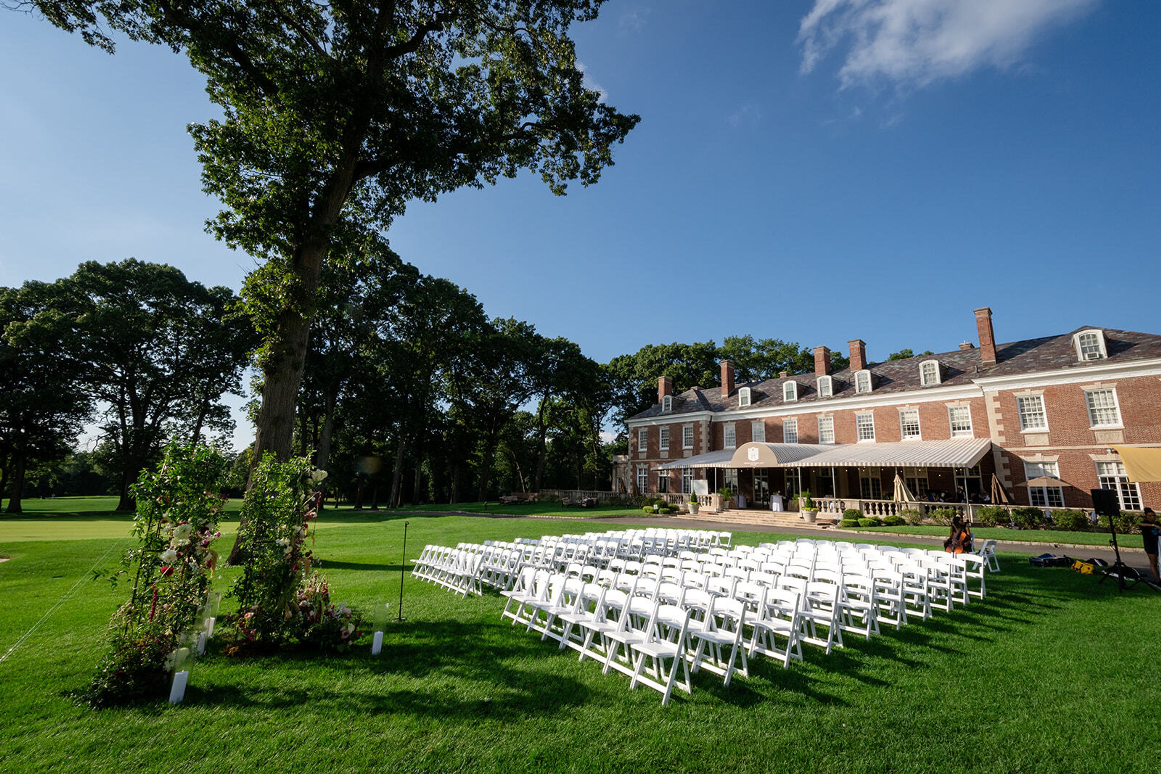 Outside & Inside Ceremony Space, an event space at The Muttontown Club