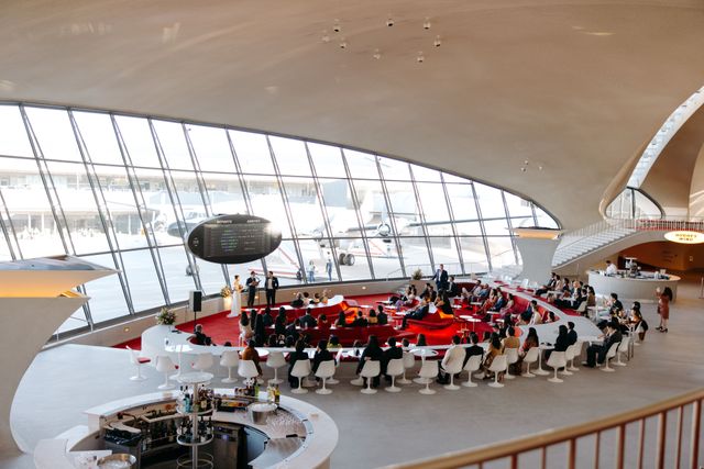 Featured photo from Explore the High-Flying Elegance of This Wedding at the TWA Hotel