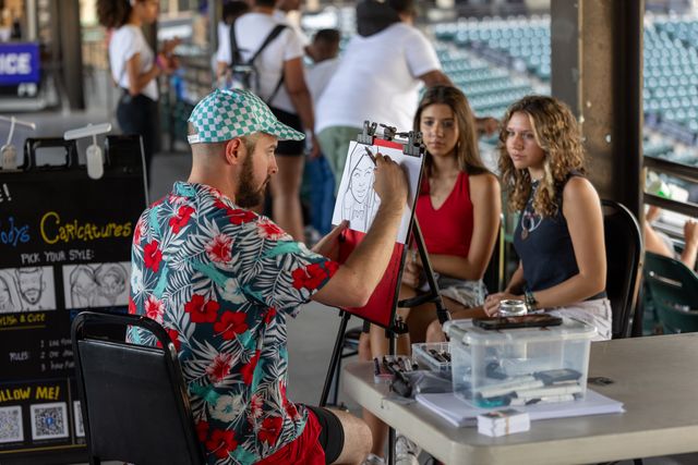 Featured photo from Caricatures at the Stadium's 4th of July (Winston Salem Dash)