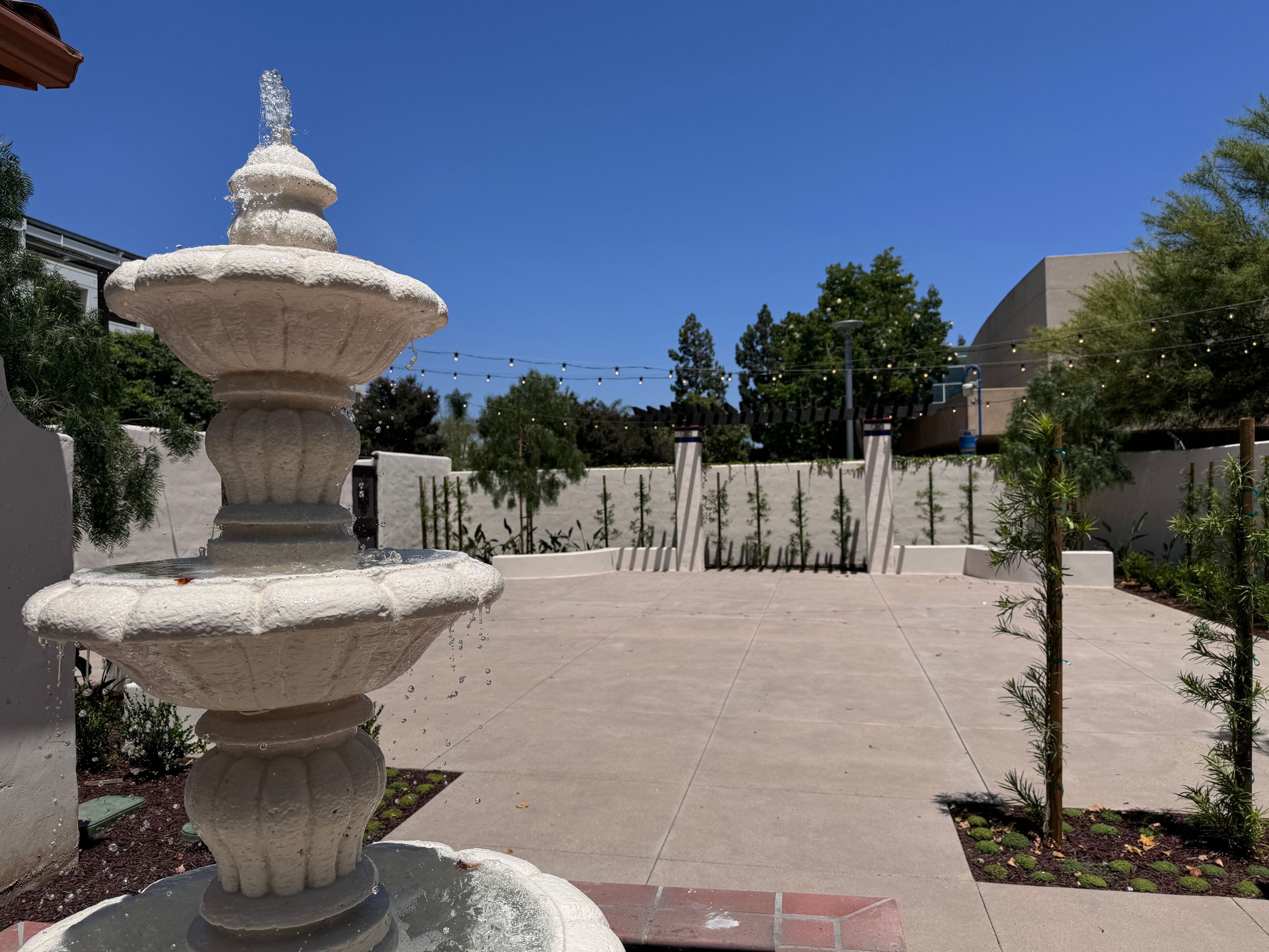 Alumni Courtyard, an event space at Golleher Alumni House