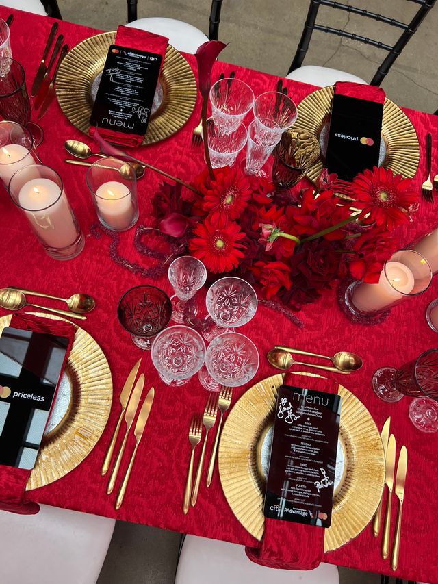 Featured photo from Step Into This Bold Cocktail Party with Red Draping Installations and Luxe Tablescapes in Chicago