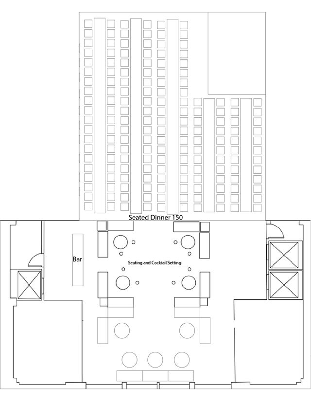 Featured photo from Full event space for 150 guests seated dinner and cocktails