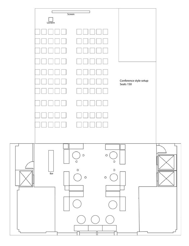Featured photo from Full space conference style setup for 100