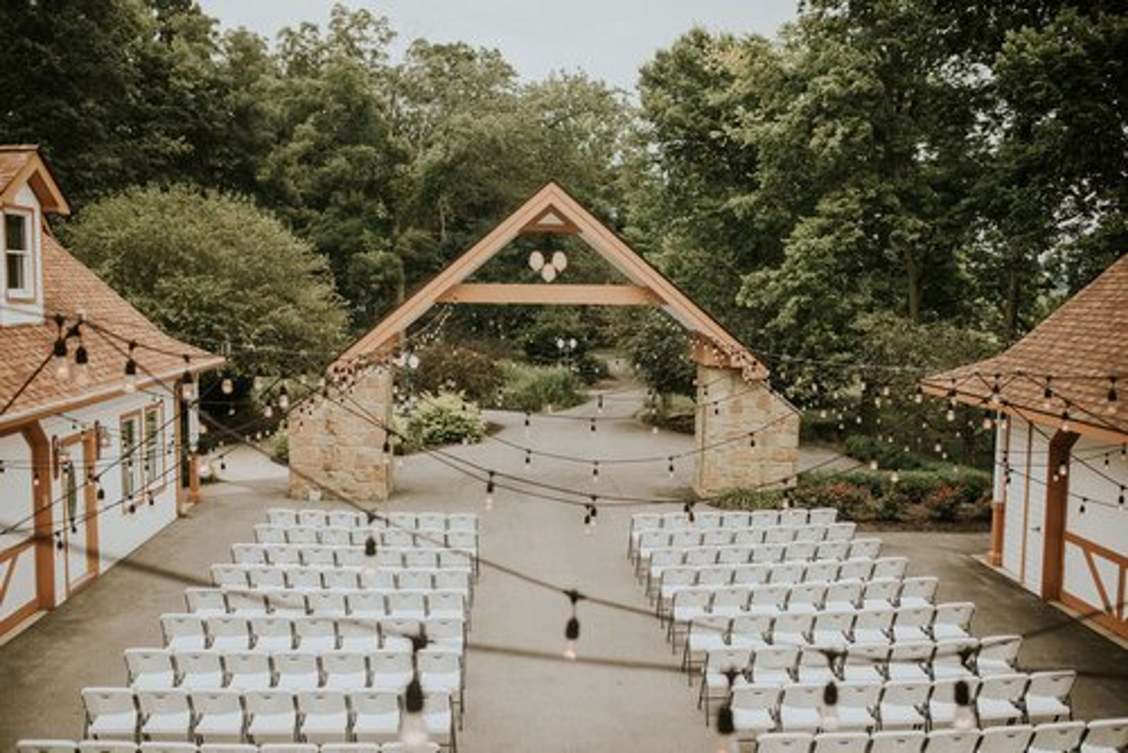 The Canopy Light Courtyard, an event space at Lizton Lodge