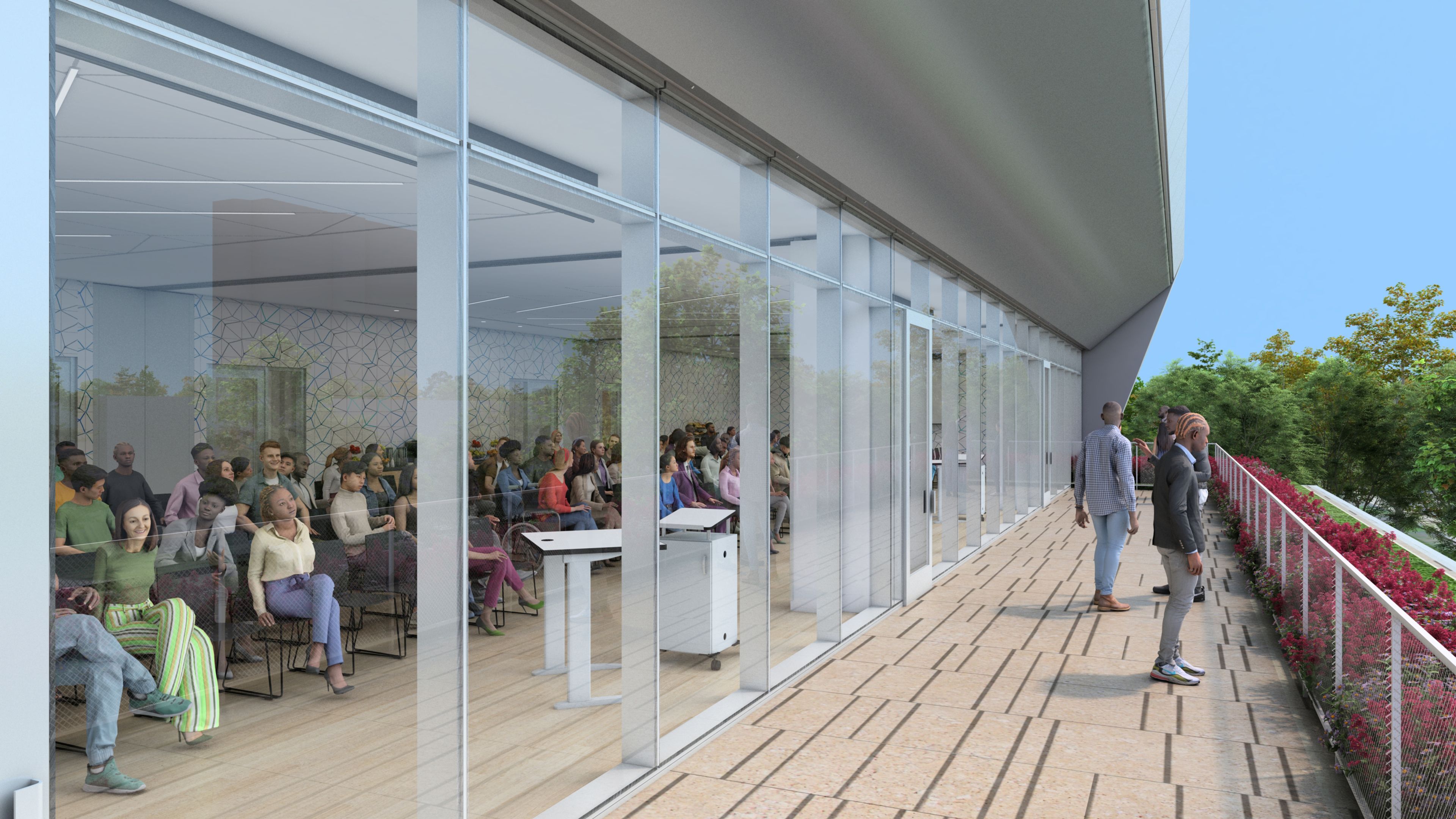 Program Room level 2 at The Home Court, an event space at Obama Presidential Center