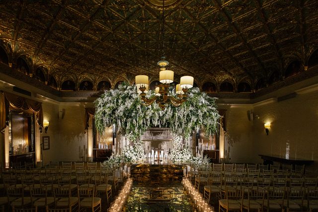 Featured photo from Witness This Palm Beach Wedding Featuring a Suspended Floral Canopy and a Gilded Ballroom Reception