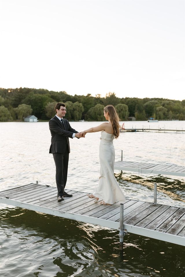 Featured photo from Nancy Meyers-inspired lakeside wedding in Northern Michigan
