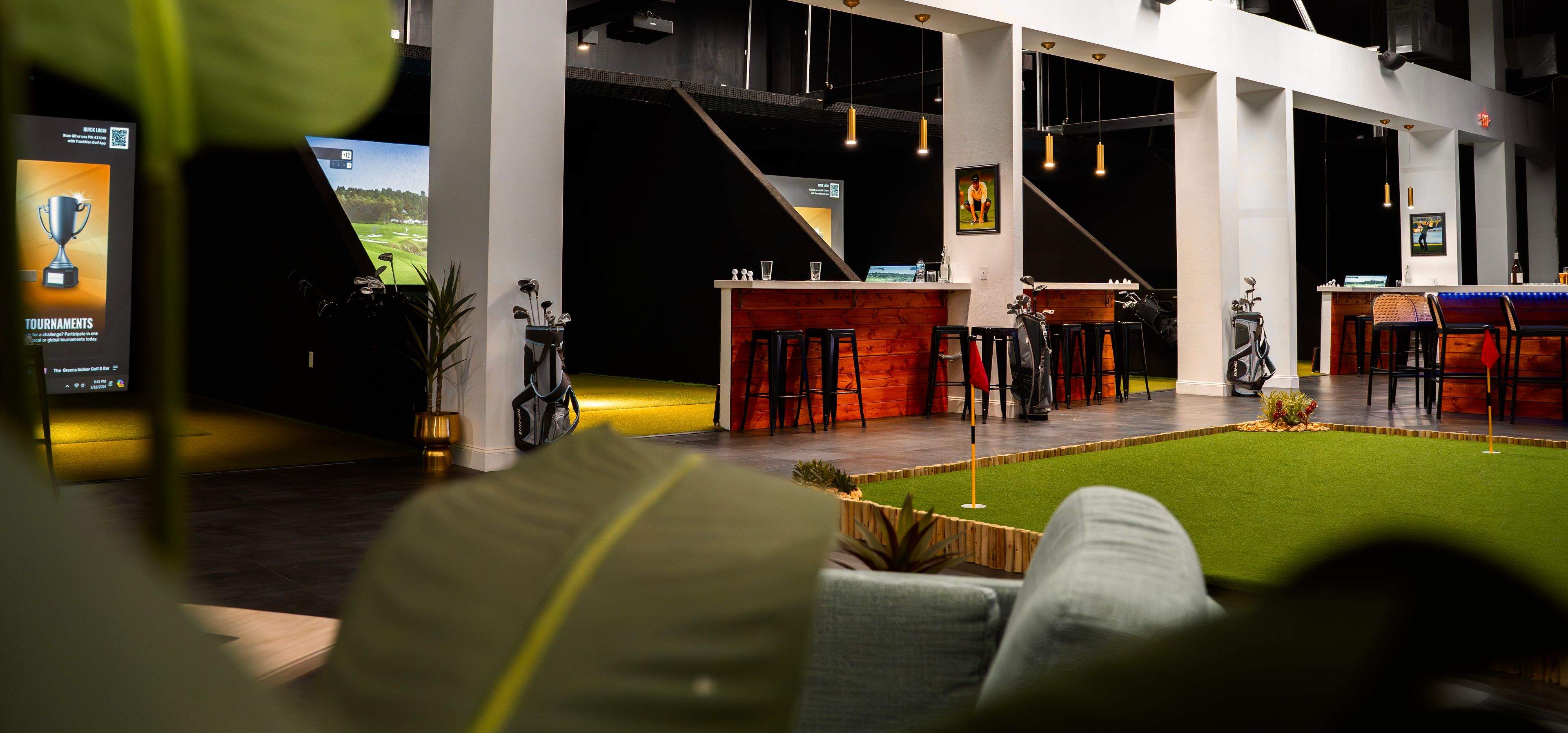 Golf Simulator Event Space, an event space at The Greens Indoor Golf & Bar
