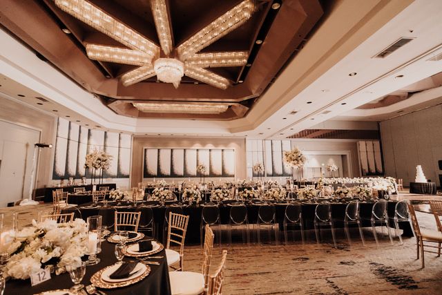 Featured photo from Luxurious Wedding Reception at Hilton Universal City: Black & Gold Decor, LED Monogram, and Glamorous Dance Party